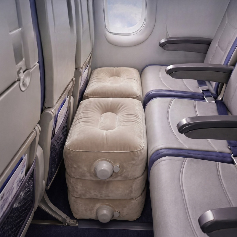 Travel Accessories For Long Haul Flights - Long‑haul Flight Inflatable Footrest Portable Inflight