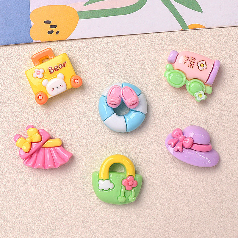 Travel Accessories Wholesale Suppliers - Summer Beach Hat Resin Cartoon Cabochon