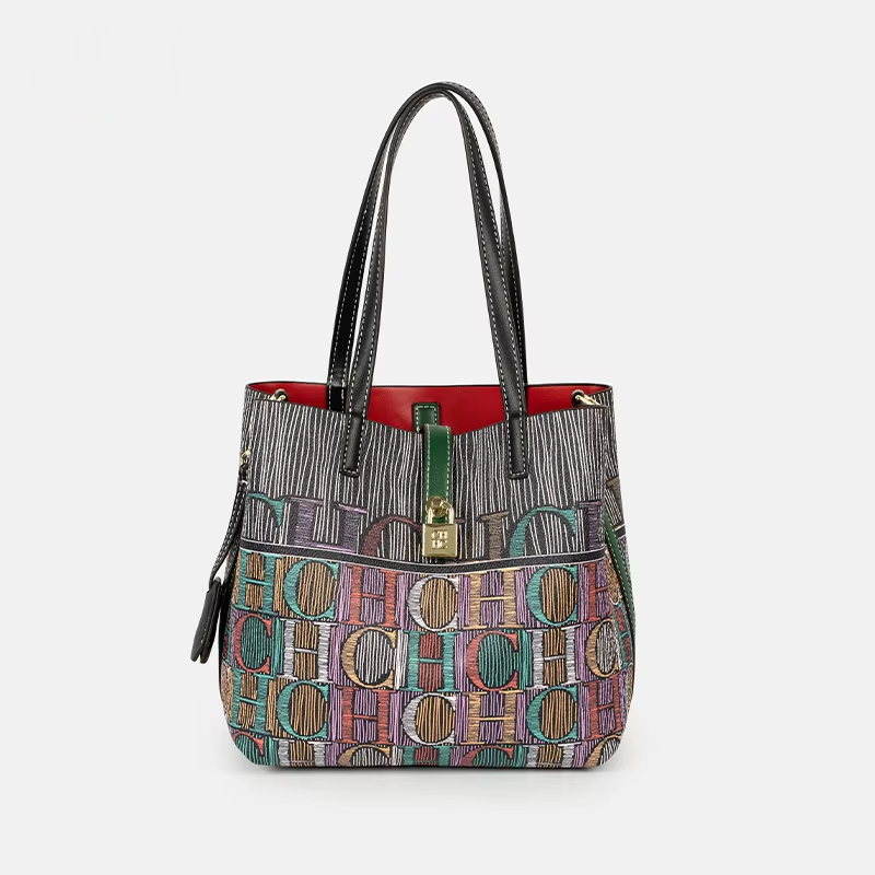 Travel Accessories Tech - CH Art Color Printed Handbag Solid