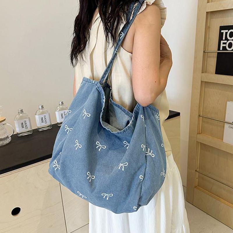Ladies Bow Decor Denim Canvas  - đánh giá và giá Travel Accessories Tech