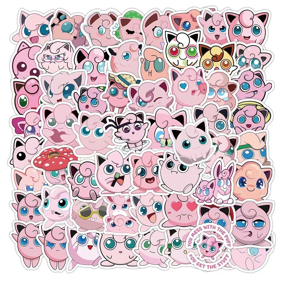 Pokémon 50 Cute Jigglypuff Sti - đánh giá và giá Sticker Luggage Decorative