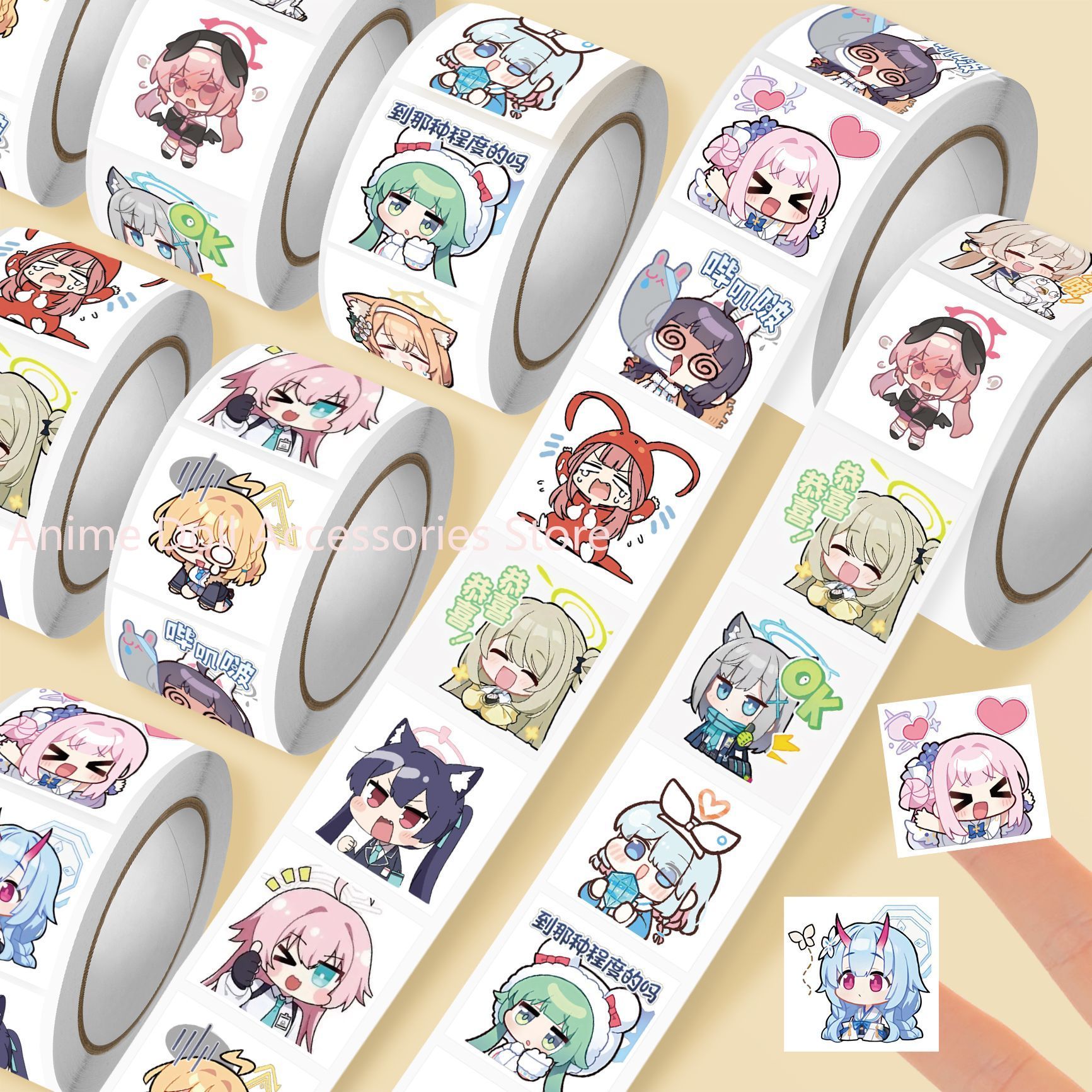 500pcs/roll Blue Archive Shimo - đánh giá và giá Sticker Luggage Decorative